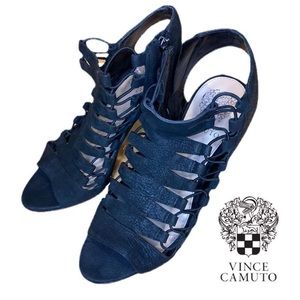 Vince Camuto Eliaz Sandal Black Silk Goat Size 8.5